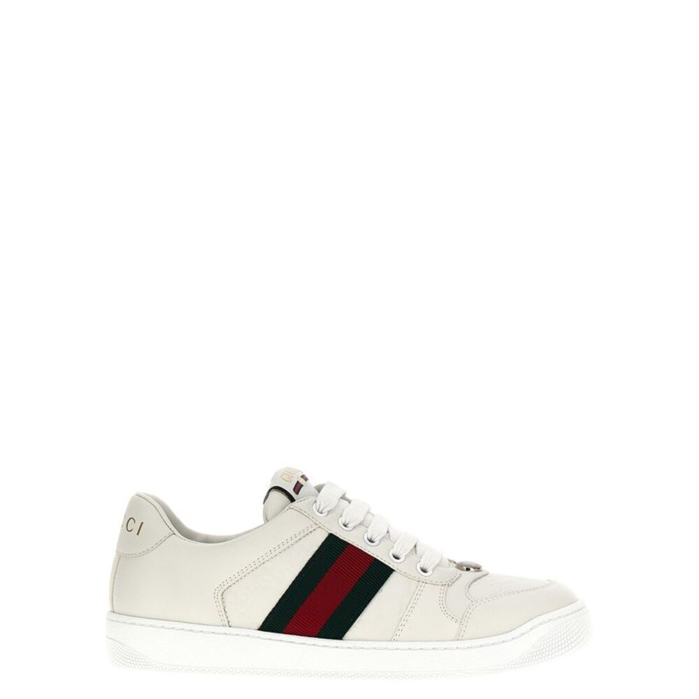 Gucci White Lamb Leather Low Top Women's Sneakers